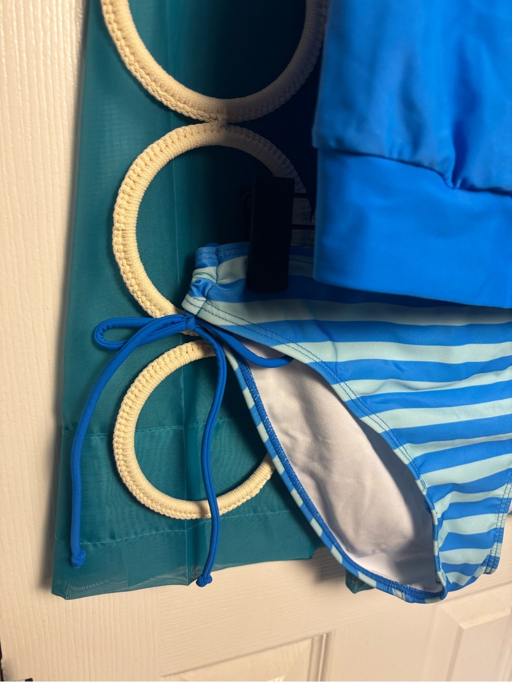 Blue Two-Piece Tankini with Striped Accents NWOT M - Picture 9 of 16